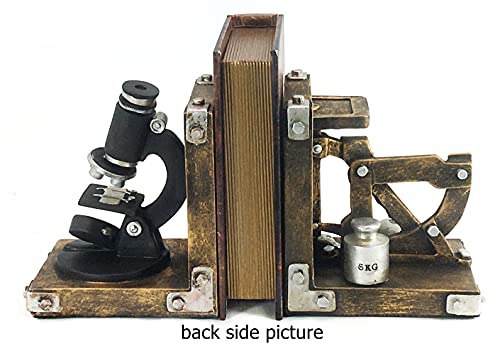 Bellaa 22731 Decorative Bookend Scientist Book Ends Support Bookshelves Science Gift Heavy Duty Non Skid Gold Home Decor 6 Inches