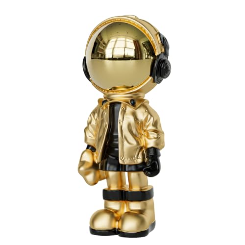 EZ4ENCE Small Figurine Statue Astronaut Sculpture Decor,Sculpture for Home Decor,Arts Gold Shelf Decoration,Cool Metal Mask Table Decor,Mini Ornament - color: Rose Gold, size: Medium