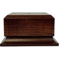 Display Base Pedestal Cherry Finish with 5/16" Center Hole – Square Stand Blank for Trophies, Figurines, 3D Prints, DIY Projects – Available in Multiple Sizes (4"Lx4"Wx2 1/8"H) - size: 4"Lx4"Wx2 1/8"H