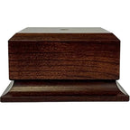 Display Base Pedestal Cherry Finish with 5/16" Center Hole – Square Stand Blank for Trophies, Figurines, 3D Prints, DIY Projects – Available in Multiple Sizes (4"Lx4"Wx2 1/8"H) - size: 4"Lx4"Wx2 1/8"H