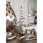Bloomingville Metal Triangular Footed Taper Holder, Nickel Finish