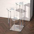 NiHome 4-Tier Clear Acrylic Side Table for Modern Homes, 27" High Easy Assembly Display Stand for LEGO Botanical Collection Sets,Figurine Display Shelf Riser for Plant Indoor,Collectibles & Room Decor