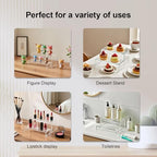 OVNTHYK Acrylic Risers 10 Pcs (2 Sets) – Large Display Risers, Clear Perfume Organizer Stands for Figures, Jewelry, Decorations, Cupcakes & Dessert Table Display
