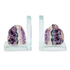Two's Company Fluorite Quartz Crystal Bookends, 9.5-Inch, Set of 2