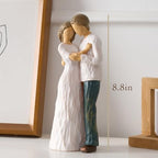 NAN ZAI NAN FANG Couple Figurine Romantic Wedding for Wife Couples 8.8" Resin Hand Painted Sculpture Couple Statue Best Marriage Anniversary Valentine Birthday Gift for Her Girlfriend Women - style: Love and Promise