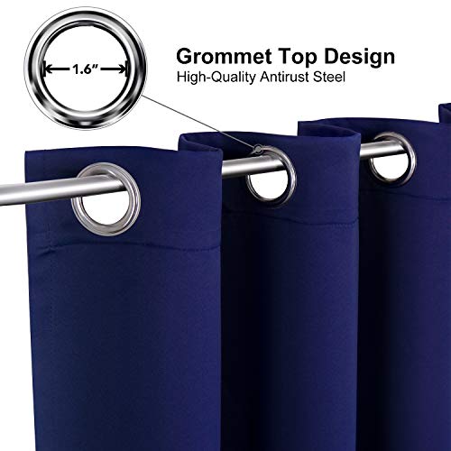 ChrisDowa Small Window Curtains 40 inches Long for Bedroom - Grommet Short Thermal Insulated Room Darkening Curtains for Kitchen (2 Panels, Navy Blue, 29 x 40 Inch) - color: Navy Blue, size: 29"W x 40"L (Pack of 2)