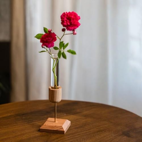 Modern Tabletop Vase with Test Tube Design, Elegant Flower Arrangement Holder for Hydroponic Plants, Minimalist Home Decor for Living Room & Office