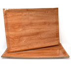 Gift Boutique 10 Wood Trays Rustic Brown Wooden Look Rectangle Serving Platters 10.75" x 15.75" Heavy Duty Disposable Paper Cardboard Tray for Dessert