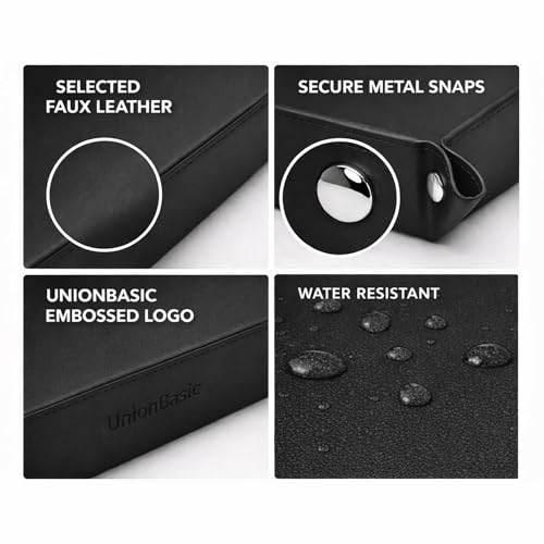 UnionBasic Medium Valet Tray, Jewelry Tray for Rings Watches Earrings, Entryway Catchall Caddy for Coins Keys Change, Nightstand Bedside Valet Holder, Trays for Electronic Gadgets, Black Plus - color: Black, size: 9.5" x 7.9" x 2"