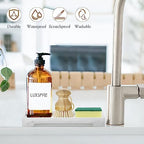 Luxspire Bathroom Vanity Tray, Resin Toilet Tank Tray, Kitchen Trays, 11" x 4" Rectangle Bathroom Tray for Counter, Marble Tray for Soap Dispenser Perfume Jewelry, Small, White Marble - color: B - White Marble, style: Small
