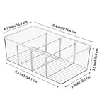 Vtopmart 10 Pack Food Storage Organizer Bins, Clear Plastic Bins for Pantry, Kitchen, Fridge, Cabinet Organization and Storage, 4 Compartment Holder Packets, Snacks, Pouches, Spice Packets - style: 10pack