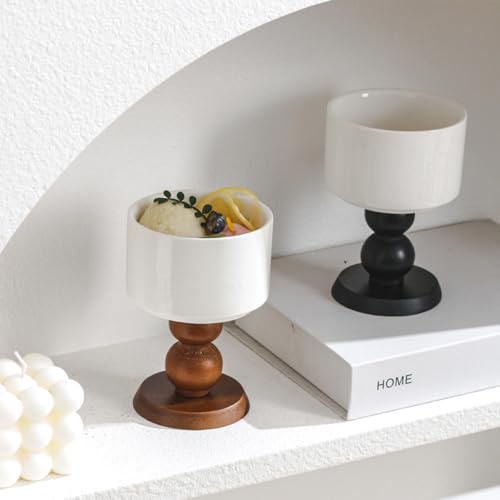 Marble Wood Candlestick Holders, Natural Stone Candle Holder Decorative Candle Stands for Home Decor Wedding, Dinning, Party, Table Centerpieces