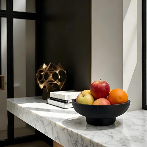 10" Large Decorative Bowl decor - Decorative Bowls for Home Decor,Modern Home Decor,Ruffle Decor key bowl,bowl for keys,Black - color: 10.24"Black