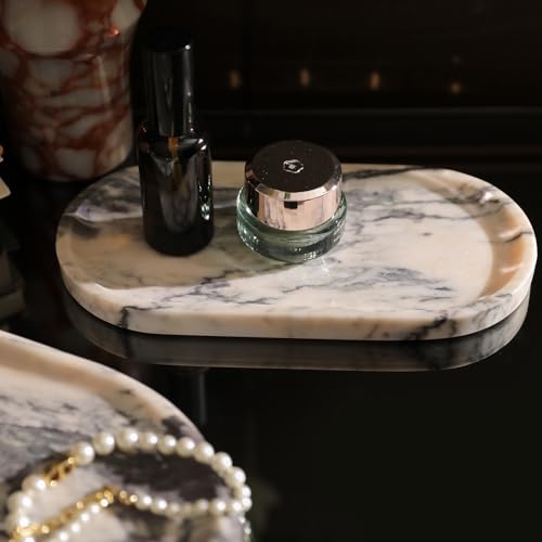 Natural Marble Cloud Shape Jewelry Tray, Key Tray for Entryway Table, Jewelry Dish Trinket Tray for Home Décor, Ring Holder for Women Gift, DAEBFC (10"(25cm) X 5"(12.5cm)) - size: 10"(25cm) X 5"(12.5cm)