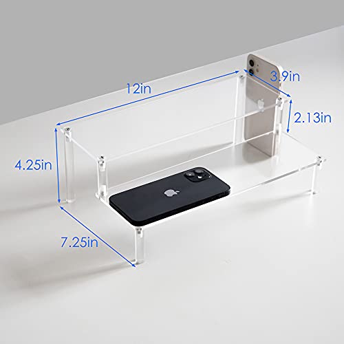 BYCY 2 Pack 2-Tier Clear Acrylic Display Stand Display Shelf for Dessert Jewels Figurines, Clear Cupcake Stand - 2 Pack ( 12" * 6.9" * 4.25" ) - color: Clear, size: 2 Tier - 2 Pack