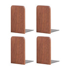 Muso Wood Book Ends for Shelves, Non-Slip Bookends, Heavy Duty Wooden Bookend Support for Books and Movies (Sapele 2 Pairs) - color: Sapele-2 Pairs
