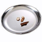 Steel Plates 2 Set 8 Inch Metal Round Dinner Plate Dishes for Serving/Snack/Camping, Dishwasher Safe Metal Dinner Plate - size: Silver 8 Inch