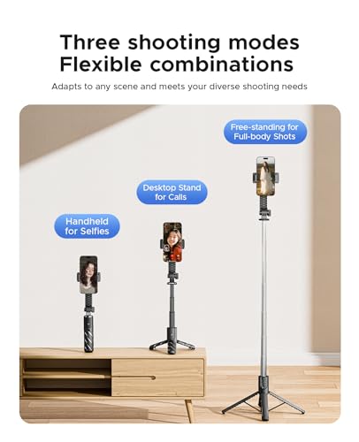 ORICO Aluminum Portable Selfie Stick Tripod, 26'' Mini Tripod for iPhone, Extendable Stand with Detachable Wireless Remote & 360° Rotating Phone Holder – Ideal for Content Creators, Vloggers, Travel - size: 26''