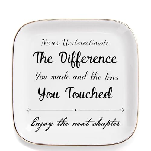 Retirement Gifts for Women - Enjoy the Next Chapter Jewelry Dish Trinket Tray for Friends Retired Women Teacher Nurse Doctor Boss Female Coworker Happy Retirement Gift - style: Enjoy the Next Chapter