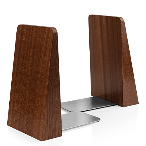 DRELIFAM Wood Handmade Book Ends to Hold Books Large Heavy Duty Bookends for Shelves Decorative Book End for Heavy Books - color: Large Sapele Wood
