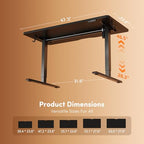 FEZIBO 48 x 24 Inchs Electric Standing Desk, Height Adjustable, Sit Stand Up, Computer Office Desk with Splice Board, Black Frame/Black Top - color: Black, size: 48x24