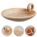 FOMIYES Ceramic Candle Plate Holder, Light Brown Decorative Candle Stand, Round Aroma Tray for Home Decor, Pillar s, Handcrafted Display Plate