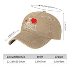 I Love Object Shows Caps for Men Object Shows Mens Baseball Hats - color: Natural