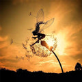 Fcteap Flower Fairy Dancing with Dandelion Garden Art Sculpture Stainless Steel Statue Christmas Halloween Decoration for Outdoor Yard Courtyard Lawn Patio Metal Ornaments (Hurdle) - style: Hurdle