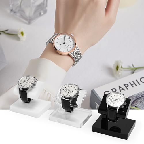 Oirlv Acrylic Jewelry Display Single Watch Stand for Men Acrylic Bracelet Watch Holder for Women (Black) - color: Black YJ12603