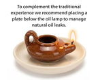Biblical Herodian Clay Oil Lamp – Authentic Glazed Replica from The Time of Jesus in Jerusalem - Handmade Holy Land Christian Faith Gift - color: Herodian - Biblical Brown Glazed