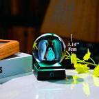Qianwei Penguin Gifts for Women - 3D Crystal Ball 3.14'' Laser Penguin Decor Glass Animals Figurines Statue & Night Light - style: Penguin