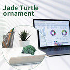 Jade Turtle Statue Natural Jade Gemstone Cute Animal Sculpture for Longevity and Luck 3 Inch - color: Green Jade Turtle-1