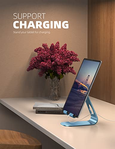 Lamicall Tablet Stand, Adjustable Tablet Holder - Desktop Stand Dock Holder Gifts Compatible with 4-13" Tablets Such as iPad Pro 11, 9.7, 10.5, 12.9 Air Mini, Kindle, Tab, iPhone Air 17 Pro Max, Blue - color: Blue