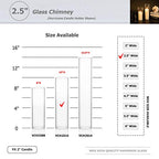 WGVI Hurricane Candle Holder Sleeve, Wide 2.5", Height 10", Clear Glass Cylinder Candleholder, Chimney Tube, Open Ended Candle Shade, 1 Piece - size: 2.5"x10"H