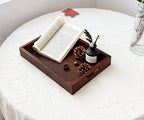 Serving Tray with Handles - 11.4x7.8 Inch Rectangular Bamboo Tray for Kitchen, Coffee Table, & Ottoman - Multi-Purpose Decorative & Food Tray for Organizing, Serving, and Entertaining - size: 11.4" x 7.8" x 1.6"