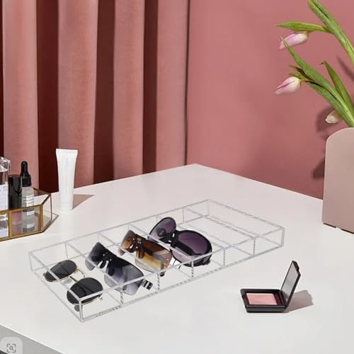 Sunglass Organizer Case, Glasses Holder Storage for Multiple, Acrylic Sunglasses Drawer Tray, 1 Pack