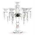 allgala Crystal Candle Holder - 7-Arm 14 Inch Crystal Taper Candlestick Candelabra - Centerpiece for Home Wedding Event and Party Festival - size: 7 Arm