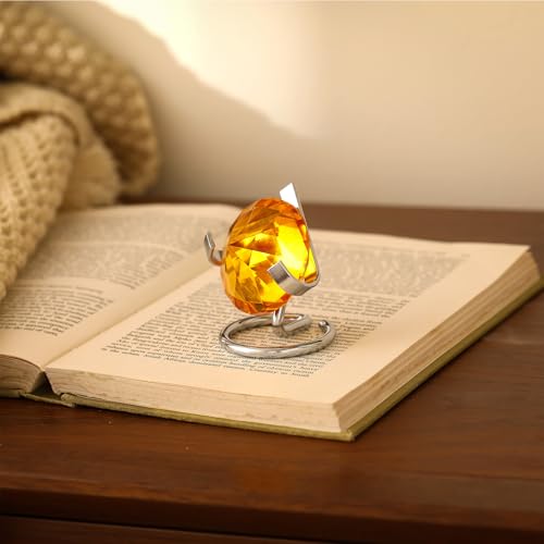 Shimeyao 4 Pcs Metal Crystal Heart Stone Stand Crystal Ball Holder Rock Display Stand Mineral Specimen Display Easel Holder for Gemstones Fossils Agate Slabs Plates (Silver,2 x 2.36 x 2.56 Inch) - color: Silver, size: 2 x 2.36 x 2.56 Inch
