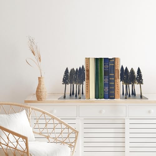 Forest Decor - Charming Pine Tree Decor Bookends, Tree Decor Book Ends for Shelves – Ideal for Nature Lovers - color: L
