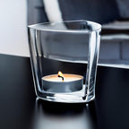 WGVI Clear Glass Tea Light Votive Candle Holder, Width 4", Height 4", Clear Round Triangular Opening, Glass Vase, Floral Container, Small Planter Terrarium, 1 Piece - size: Clear Triangular 4"H