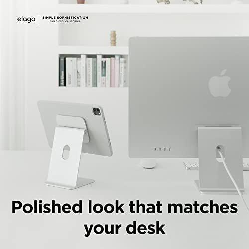 elago Premium iPad Magnetic Stand Designed for iPad Pro 12.9"(5th, 4th Gen), 11"(3rd,2nd Gen), Air 10.9"(5th, 4th Gen), Mini 8.3"(6th Gen, A17 Pro), 10.9"(10th Gen) [Silver] - color: Silver