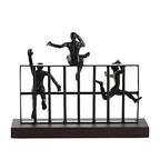 Deco 79 Black Metal Contemporary Sculpture, Climbing 10 x 14 x 9 - size: 14"L x 9"W x 10"H