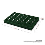24 Grids Velvet Necklace Tray Necklace Holder Storage Jewelry Display Tray for Drawers With Removable Jewellery Cards for Bracelet Chain Pendant (Green) - size: 24 Grid with Inserts for Necklace
