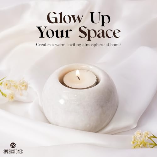 Marble Tealight Candle Holder 3.5 Inch White Gifts, Stone Holders for Votive Candles & Small Tea Lights Set of 2 for Birthday, Wedding Decorations - size: 3.5 inches