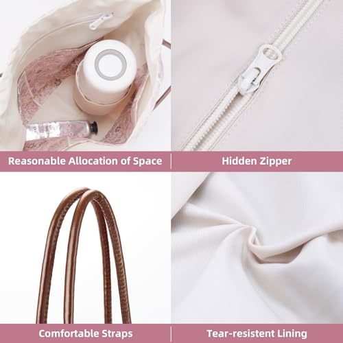 DGAZ Designer Hobo Bags for Women, Luxury Tote Bag with Zipper, Large Shoulder Bags - color: Peach Blossoms