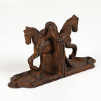 Jemeni 2 Pack Farmhouse Galloping Horse Bookends, Horse Bookends, Rusty Finish