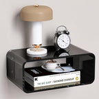 Acrylic Floating Nightstand, Bedside Table, Nightstand Shelf Wall Mounted Bedside Shelf (Black, Small) - color: Black
