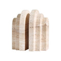 BUICCE Modern Book Ends for Shelves Nature Marble Decorative Bookends Heavy Duty Bookshelf Holder for Office Desk Decoration (Beige)