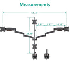WALI Quad Monitor Mount for 13-27 inch Screens, Extra Tall 4 Monitors Desk Mount, up to 19.8lbs, 32.2 inch Height Max, Fully Adjustable 4 Monitor Arms, VESA 75/100mm (GSDM004S), Black - size: 13"-27", style: Quad Arms