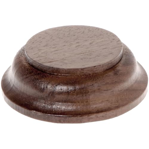 Plymor Solid Walnut Round Wood Display Base with Ogee Edge, 2.625" W x 2.625" D x 1" H - size: 2.625" x 2.625" x 1"
